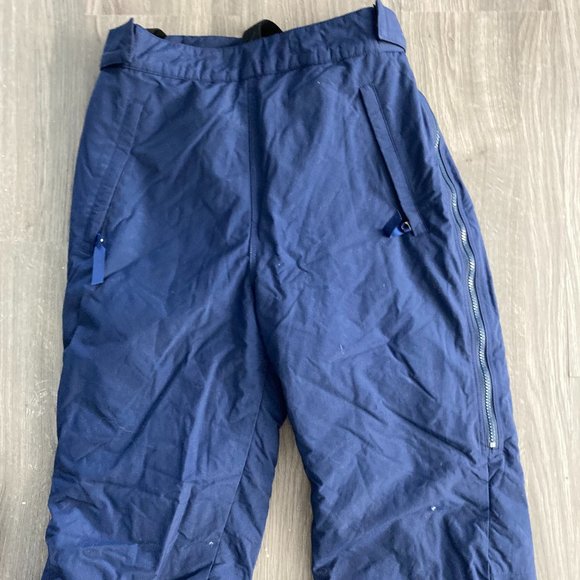 Patagonia Womens Snow Pants Bibs  Ski Pants Straps Blue Pink Lining Size 12 - Picture 3 of 7